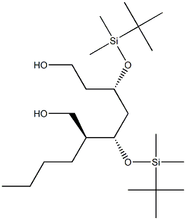 (2S,3S,5S)-2-Butyl-3,5-bis(tert-butyldimethylsilyloxy)heptane-1,7-diol Struktur