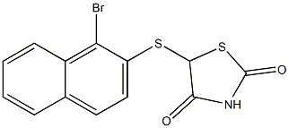 5-(1-Bromo-2-naphthalenylthio)thiazolidine-2,4-dione Struktur