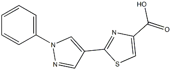 2-(2-Phenyl-2H-pyrazol-4-yl)thiazole-4-carboxylic acid Struktur