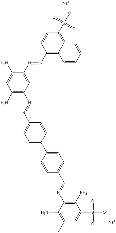 4-[[2,4-Diamino-5-[[4'-[(2,6-diamino-3-methyl-5-sulfophenyl)azo]-1,1'-biphenyl-4-yl]azo]phenyl]azo]-1-naphthalenesulfonic acid disodium salt Struktur