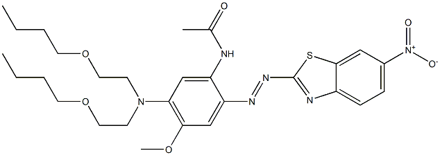 5'-[Bis(2-butoxyethyl)amino]-2'-[(6-nitrobenzothiazol-2-yl)azo]-4'-methoxyacetanilide Struktur