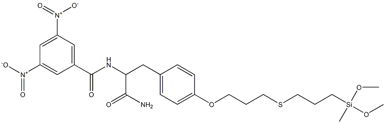 N-[1-Carbamoyl-2-[4-[[3-[[3-(methyldimethoxysilyl)propyl]thio]propyl]oxy]phenyl]ethyl]-3,5-dinitrobenzamide Struktur