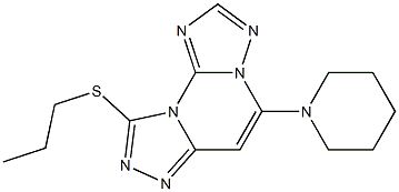 9-Propylthio-5-piperidinobis[1,2,4]triazolo[1,5-a:4',3'-c]pyrimidine Struktur