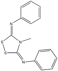 3-Phenylimino-4-methyl-5-phenylimino-1,2,4-dithiazolidine Struktur