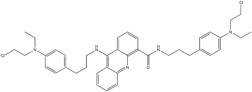 N-[3-[4-[N-(2-Chloroethyl)ethylamino]phenyl]propyl]-9-[3-[4-[N-(2-chloroethyl)ethylamino]phenyl]propylamino]acridine-4-carboxamide Struktur