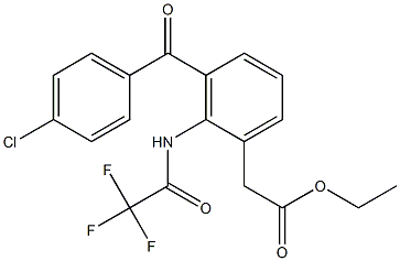 2-(2,2,2-Trifluoroacetylamino)-3-(4-chlorobenzoyl)benzeneacetic acid ethyl ester Struktur