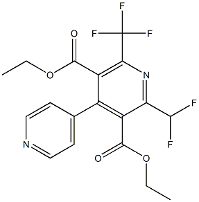 2-Difluoromethyl-6-(trifluoromethyl)-4-(4-pyridinyl)pyridine-3,5-dicarboxylic acid diethyl ester Struktur