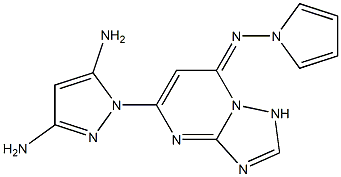 5-(3,5-Diamino-1H-pyrazol-1-yl)-7-pyrrolizino[1,2,4]triazolo[1,5-a]pyrimidine Struktur