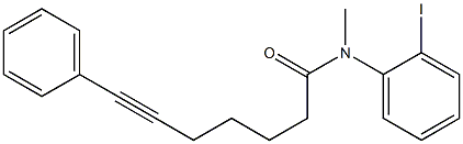 7-Phenyl-N-(2-iodophenyl)-N-methyl-6-heptynamide Struktur