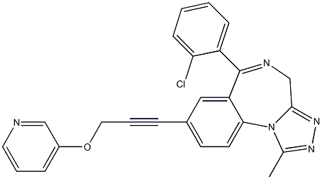 1-Methyl-6-(2-chlorophenyl)-8-[3-(3-pyridinyloxy)-1-propynyl]-4H-[1,2,4]triazolo[4,3-a][1,4]benzodiazepine Struktur