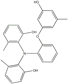 N,N-Bis(2-hydroxy-6-methylphenyl)-2-(3-hydroxy-5-methylphenoxy)benzenamine Struktur