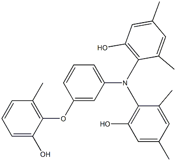 N,N-Bis(6-hydroxy-2,4-dimethylphenyl)-3-(2-hydroxy-6-methylphenoxy)benzenamine Struktur