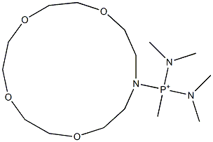 1-Aza-4,7,10,13-tetraoxacyclopentadecan-1-yl(methyl)bis(dimethylamino)phosphonium Struktur