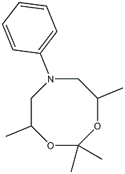 2,2,4,8-Tetramethyl-6-(phenyl)-5,6,7,8-tetrahydro-4H-1,3,6-dioxazocine Struktur