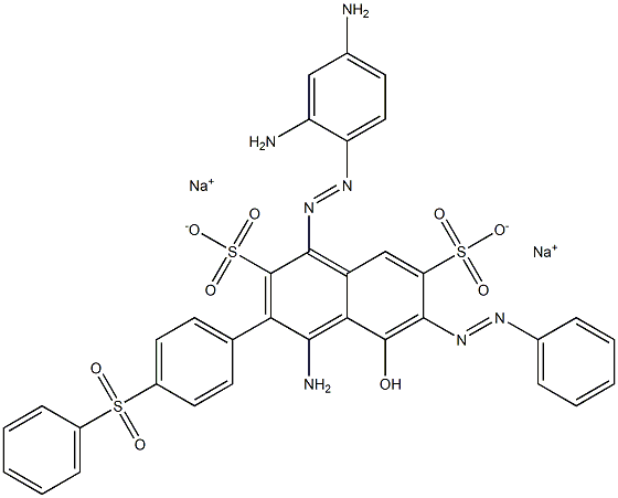 4-[(2,4-Diaminophenyl)azo]-2-[4-(phenylsulfonyl)phenyl]-7-(phenylazo)-1-amino-8-hydroxy-3,6-naphthalenedisulfonic acid disodium salt Struktur