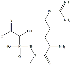 2-[[N-Methyl-N'-(5-guanidino-2-aminopentanoyl)hydrazino]phosphonyl]-2-hydroxyacetic acid methyl ester Struktur