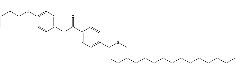 (+)-4-(5-Dodecyl-1,3-oxathian-2-yl)benzoic acid 4-(2-methylbutoxy)phenyl ester Struktur