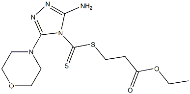 3-Amino-5-morpholino-4H-1,2,4-triazole-4-dithiocarboxylic acid 2-ethoxycarbonylethyl ester Struktur