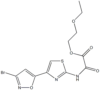 N-[4-[3-Bromo-5-isoxazolyl]-2-thiazolyl]oxamidic acid 2-ethoxyethyl ester Struktur