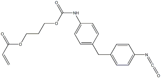 Acrylic acid 3-[p-(p-isocyanatobenzyl)phenylcarbamoyloxy]propyl ester Struktur