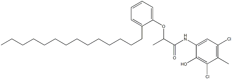 2-[2-(2-Tetradecylphenoxy)propanoylamino]-4,6-dichloro-5-methylphenol Struktur