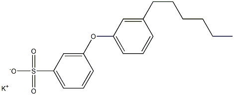 3-(3-Hexylphenoxy)benzenesulfonic acid potassium salt Struktur