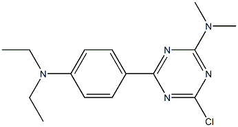 2-(4-Diethylaminophenyl)-4-dimethylamino-6-chloro-1,3,5-triazine Struktur