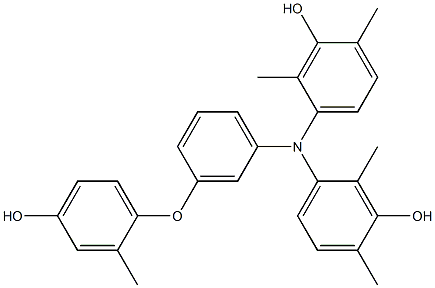 N,N-Bis(3-hydroxy-2,4-dimethylphenyl)-3-(4-hydroxy-2-methylphenoxy)benzenamine Struktur