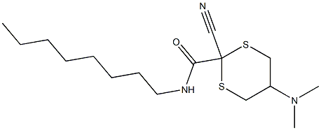 2-Cyano-5-(dimethylamino)-N-octyl-1,3-dithiane-2-carboxamide Struktur