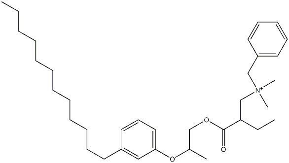 N,N-Dimethyl-N-benzyl-N-[2-[[2-(3-dodecylphenyloxy)propyl]oxycarbonyl]butyl]aminium Struktur