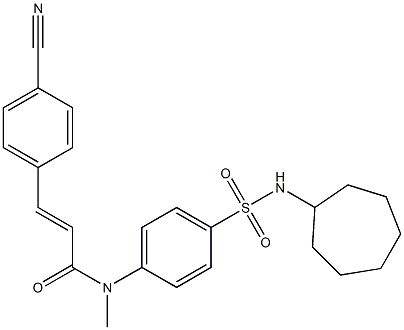 N-[4-(Cycloheptylsulfamoyl)phenyl]-N-methyl-4-cyano-trans-cinnamamide Struktur