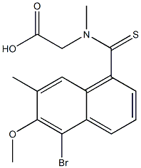 [N-[(5-Bromo-7-methyl-6-methoxy-1-naphthalenyl)thiocarbonyl]-N-methylamino]acetic acid Struktur