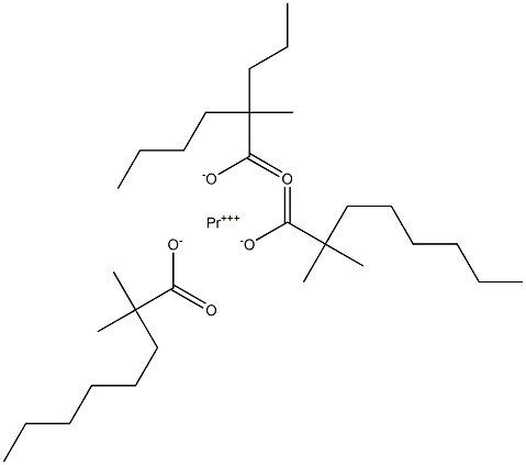 Praseodymium(III)bis(2,2-dimethyloctanoate)(2-methyl-2-propylhexanoate) Struktur