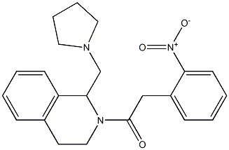 1,2,3,4-Tetrahydro-2-[(2-nitrophenyl)acetyl]-1-[(1-pyrrolidinyl)methyl]isoquinoline Struktur