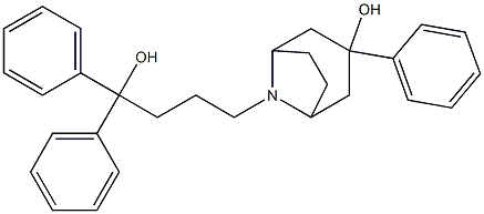 8-(4,4-Diphenyl-4-hydroxybutyl)-3-phenyl-8-azabicyclo[3.2.1]octan-3-ol Struktur