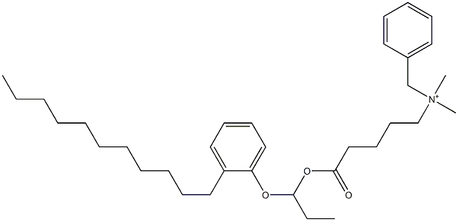 N,N-Dimethyl-N-benzyl-N-[4-[[1-(2-undecylphenyloxy)propyl]oxycarbonyl]butyl]aminium Struktur