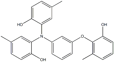 N,N-Bis(2-hydroxy-5-methylphenyl)-3-(2-hydroxy-6-methylphenoxy)benzenamine Struktur