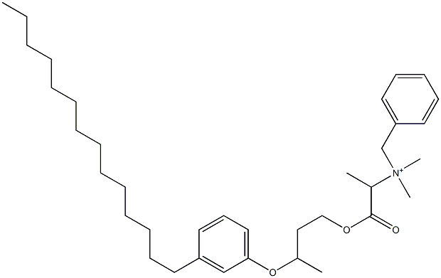 N,N-Dimethyl-N-benzyl-N-[1-[[3-(3-tetradecylphenyloxy)butyl]oxycarbonyl]ethyl]aminium Struktur