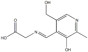 N-[[3-Hydroxy-5-(hydroxymethyl)-2-methylpyridin-4-yl]methylene]glycine Struktur