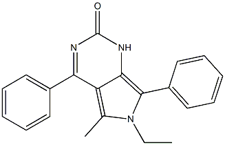 6-Ethyl-5-methyl-4,7-diphenyl-1H-pyrrolo[3,4-d]pyrimidin-2(6H)-one Struktur