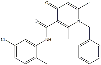 N-(2-Methyl-5-chlorophenyl)-1-benzyl-2,6-dimethyl-4-oxo-1,4-dihydro-3-pyridinecarboxamide Struktur