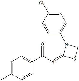 N-[3-(4-Chlorophenyl)-1,3-thiazetidin-2-ylidene]-4-methylbenzamide Struktur