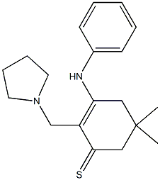 2-[(Pyrrolidin-1-yl)methyl]-3-phenylamino-5,5-dimethyl-2-cyclohexene-1-thione Struktur