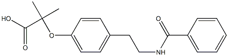 2-[4-(2-Benzoylaminoethyl)phenoxy]-2-methylpropionic acid Struktur