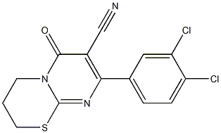 3,4-Dihydro-8-(3,4-dichlorophenyl)-6-oxo-2H,6H-pyrimido[2,1-b][1,3]thiazine-7-carbonitrile Struktur