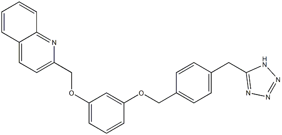 2-[3-[4-(1H-Tetrazol-5-ylmethyl)benzyloxy]phenoxymethyl]quinoline Struktur