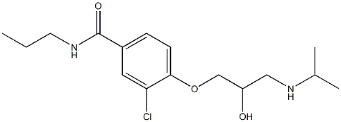 1-[4-[Propylcarbamoyl]-2-chlorophenoxy]-3-[isopropylamino]-2-propanol Struktur