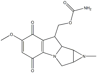 6-Methoxy-8-(aminocarbonyloxymethyl)-1-methyl-1,1a,2,8,8a,8b-hexahydroazirino[2',3':3,4]pyrrolo[1,2-a]indole-4,7-dione Structure