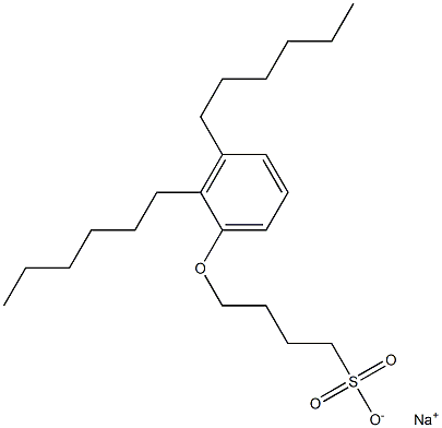 4-(2,3-Dihexylphenoxy)butane-1-sulfonic acid sodium salt Struktur