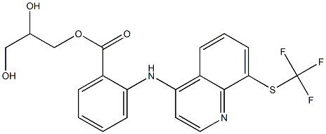 2-[[8-[(Trifluoromethyl)thio]-4-quinolyl]amino]benzoic acid 2,3-dihydroxypropyl ester Struktur